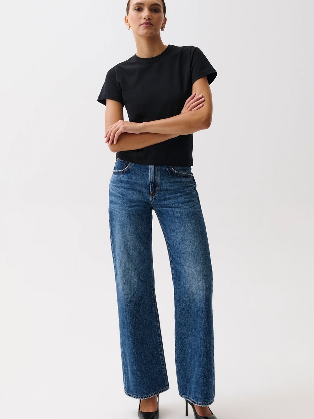 pistola Larsen Dark Blue straight leg flare Jeans